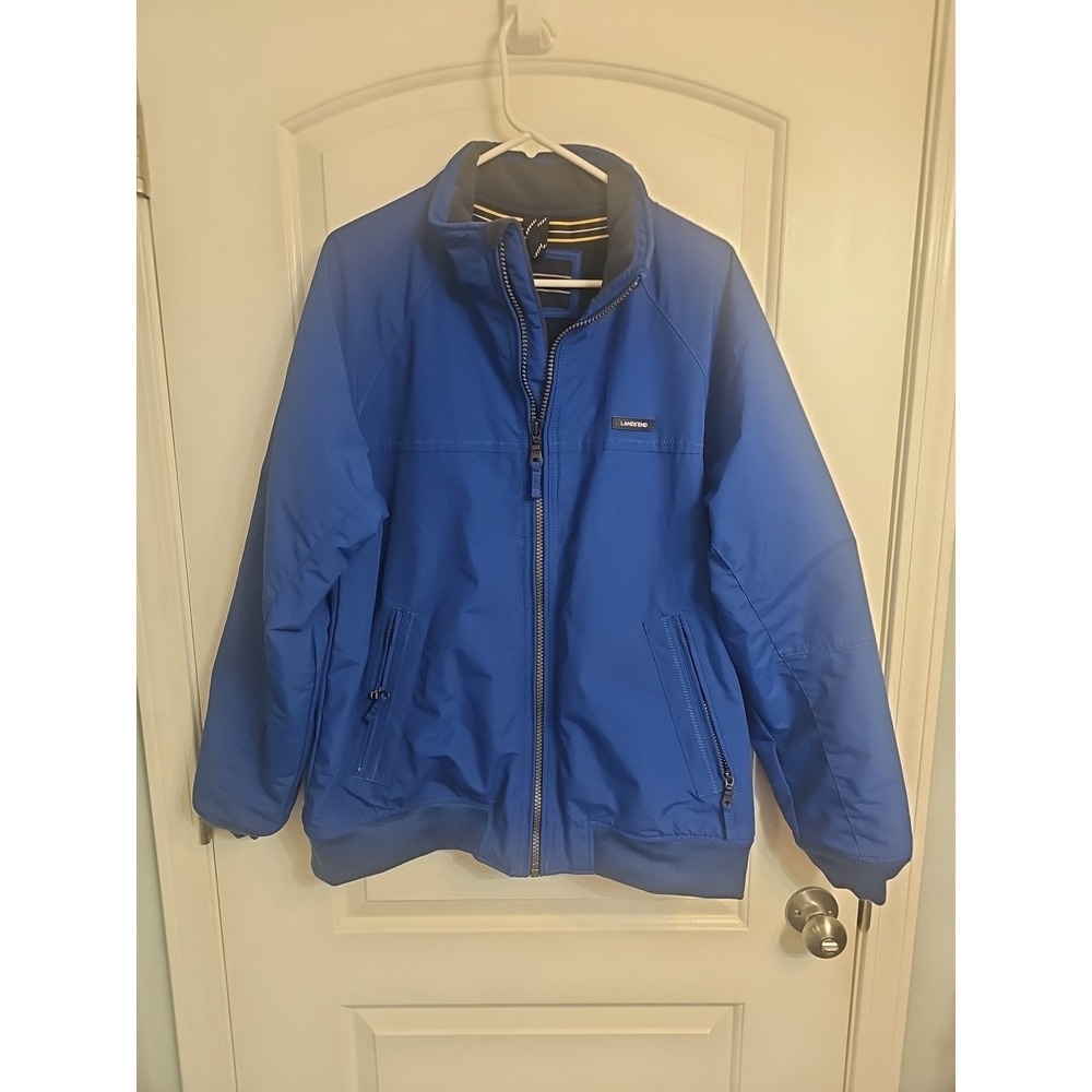 Lands' End Men's Fleece Lined Coat Jacket  Large  Blue